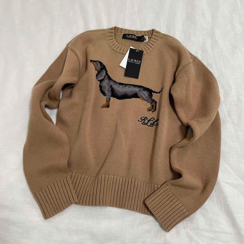 Áo len dệt POLO RL kim kiểu Intarsia, chất liệu cotton pha
