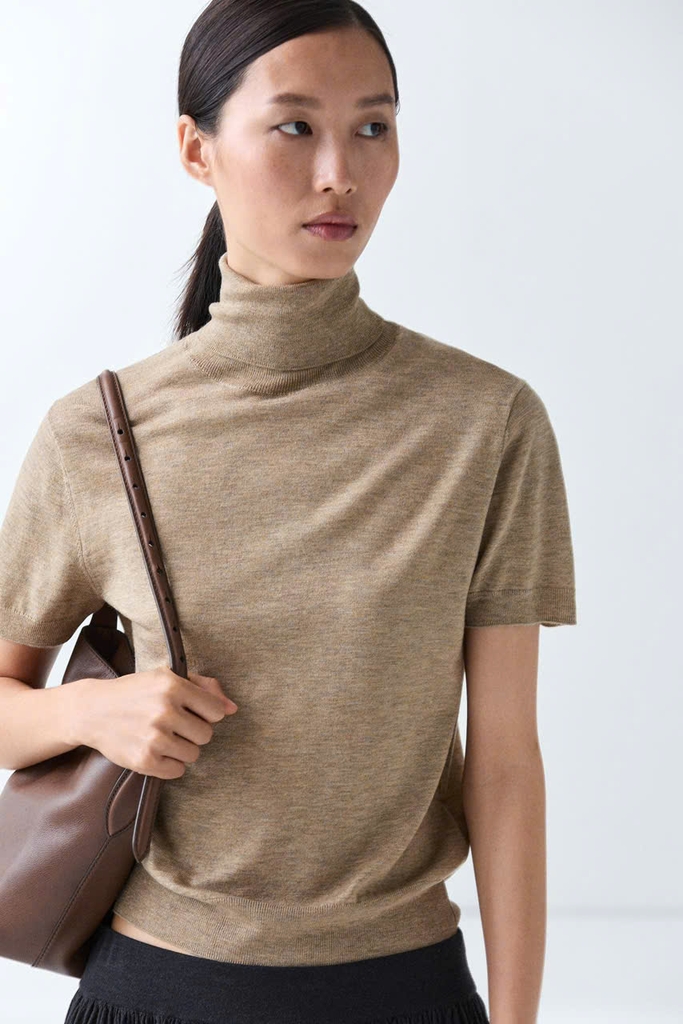ÁO LEN MASSIMO DUTTI DỆT KIM CỔ LỌ