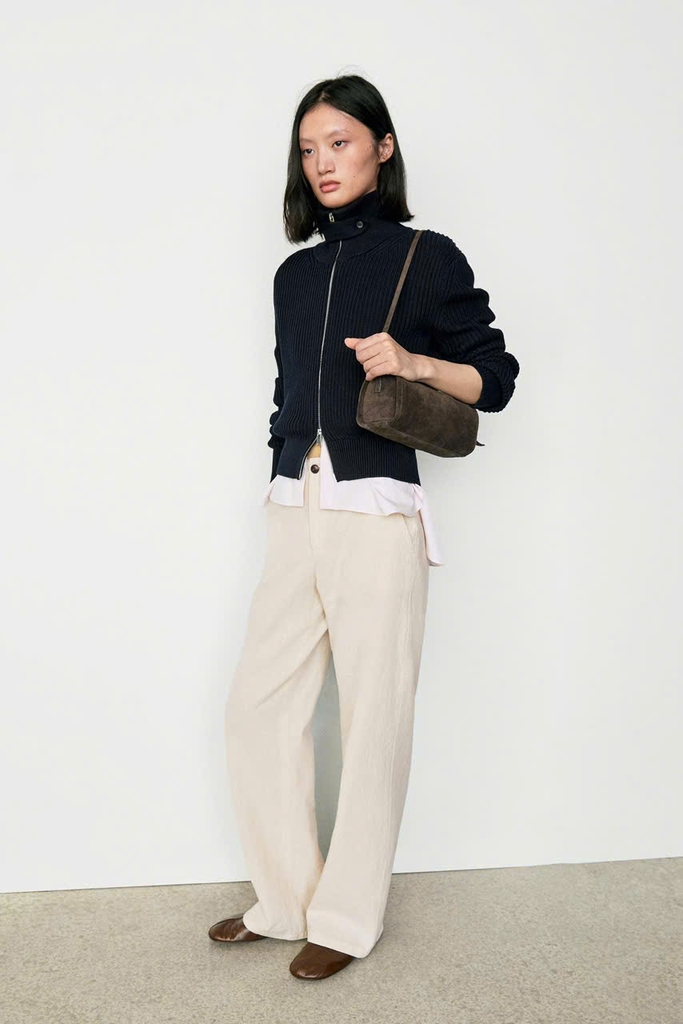 Áo khoác cardigan MASSIMO DUTTI dệt kiểu Purl từ 100% cotton