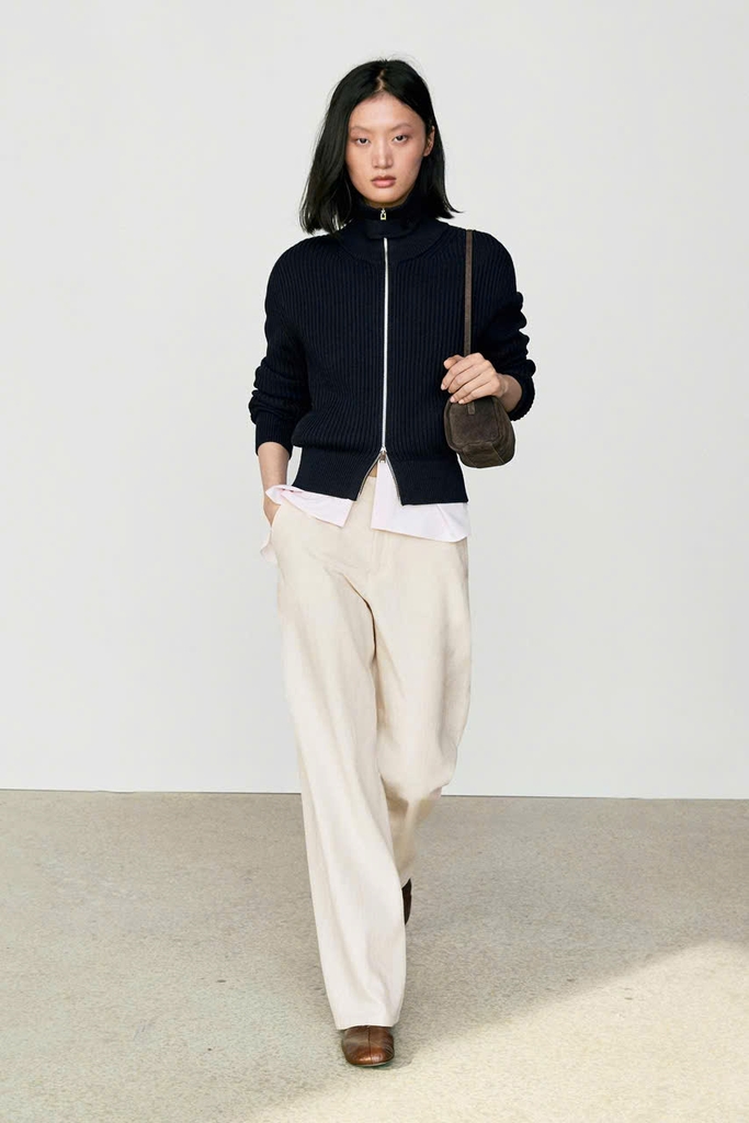 Áo khoác cardigan MASSIMO DUTTI dệt kiểu Purl từ 100% cotton