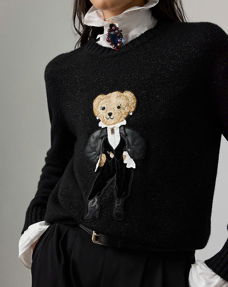 Áo len Polo Bear ánh kim dành cho mùa lễ hội