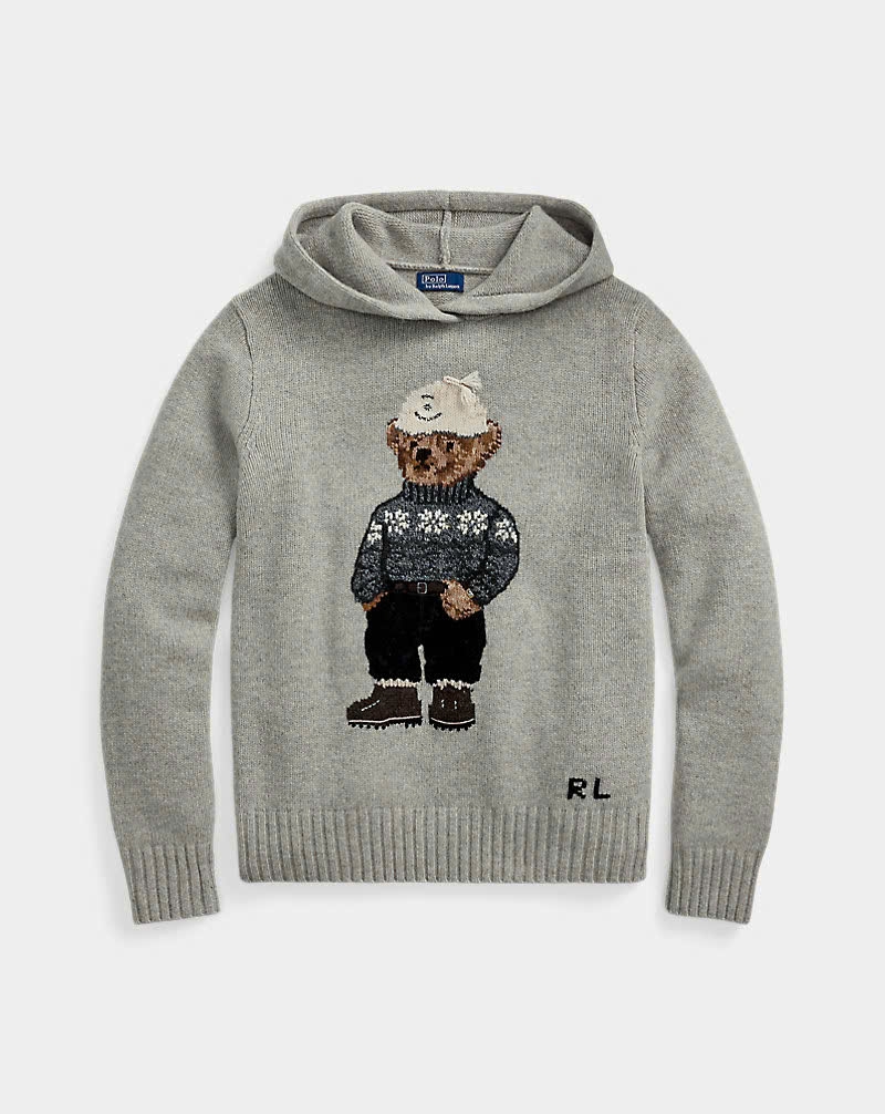 Áo len dệt kim Polo Bear cashmere