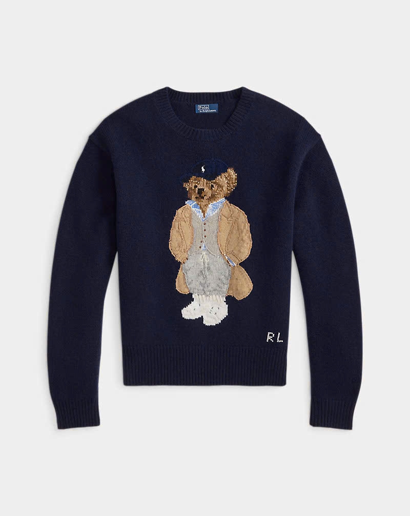 Áo len Polo Bear pha len/cashmere