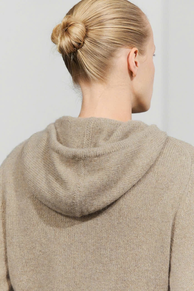 ÁO KHOÁC LEN MASSIMO DUTTI CÓ MŨ TRÙM ĐẦU, CHẤT LIỆU PHA LEN