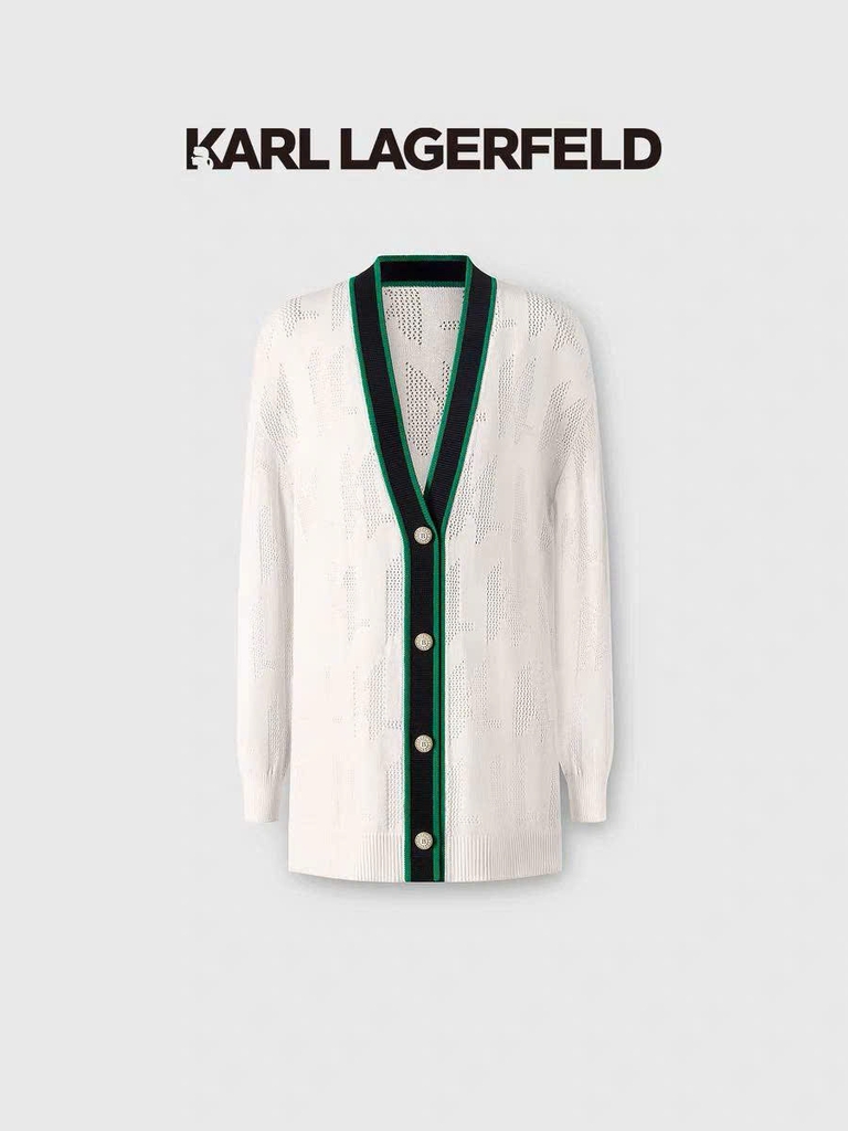 Cardigan Karl viền xanh 2 màu