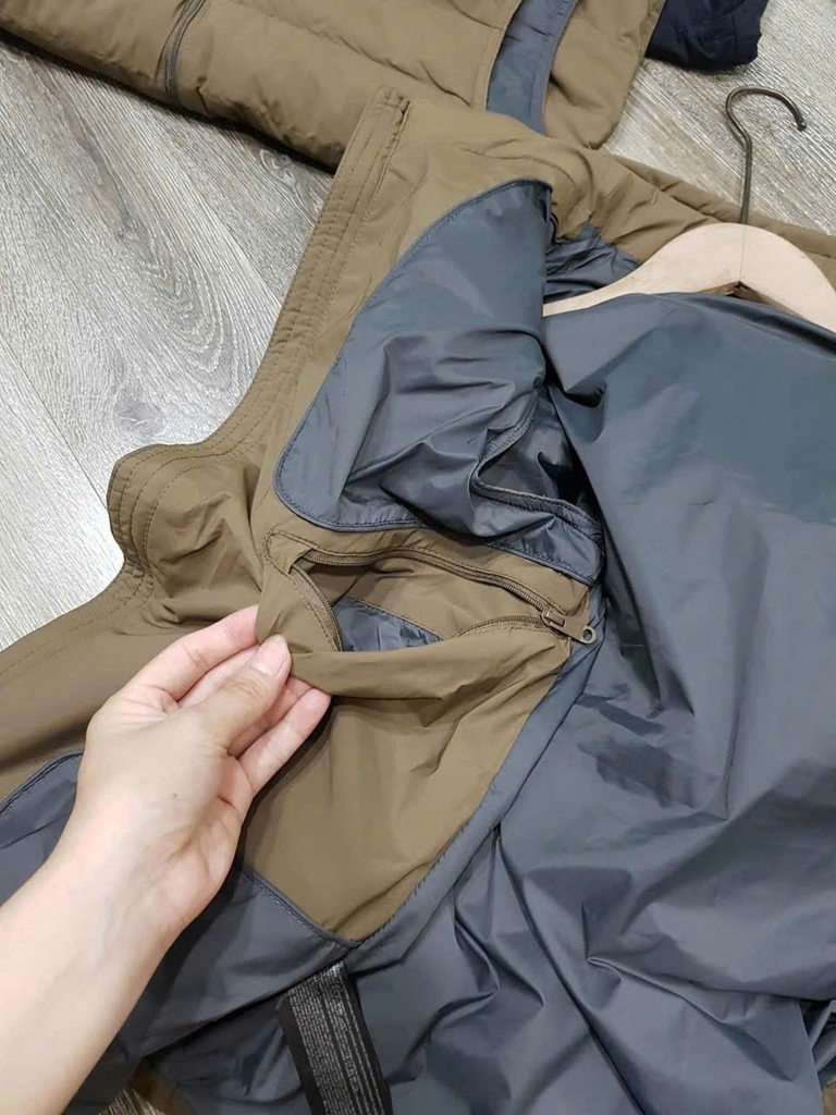 Áo khoác phao mỏng cộc tay cổ trụ