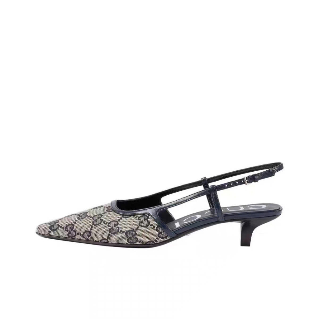 Slingback Gucci logo 2 màu