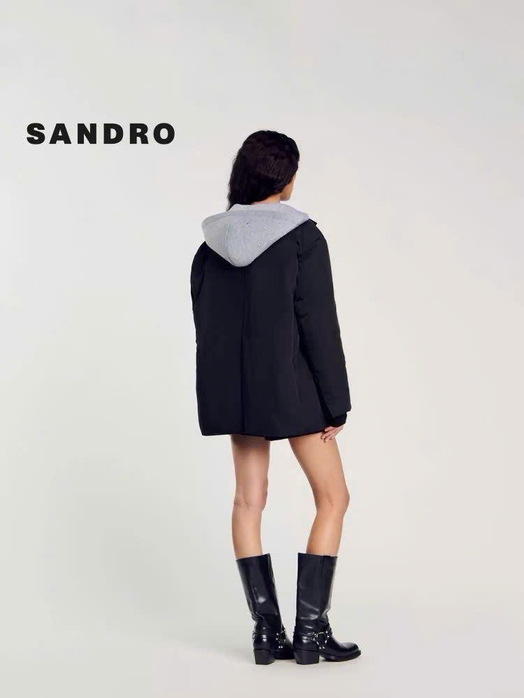 Áo phao Sandro phối mũ