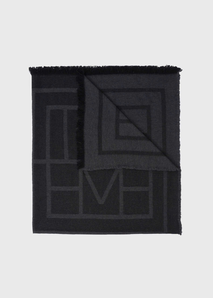 Khăn len cashmere họa tiết Monogram