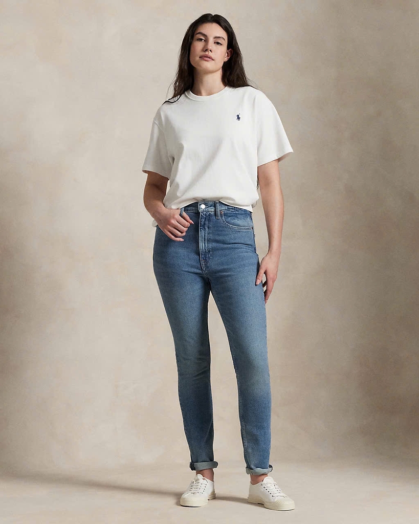 Áo thun cổ tròn dáng rộng thoải mái bằng vải jersey