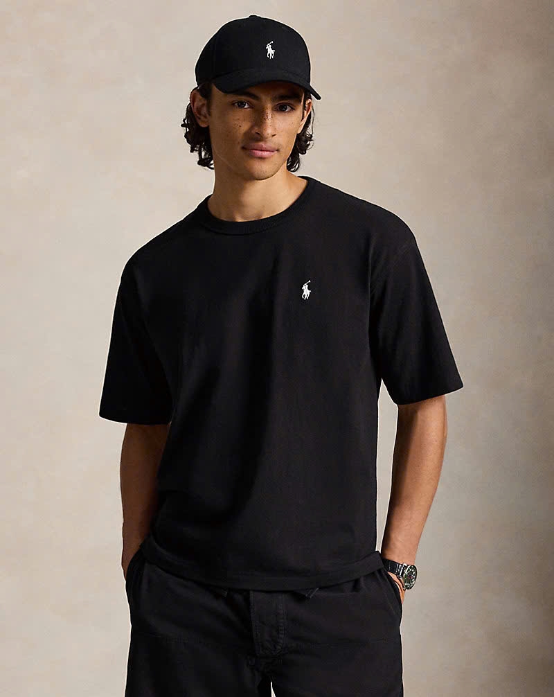 Áo thun cổ tròn dáng rộng thoải mái bằng vải jersey