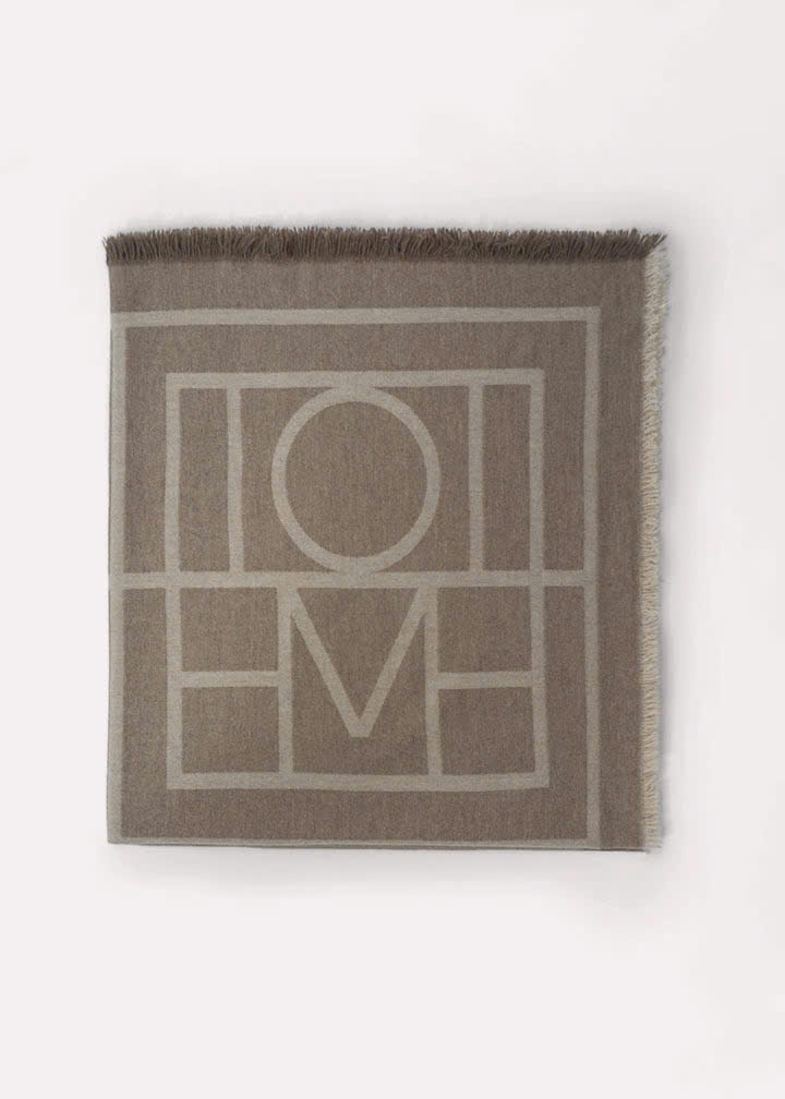 Khăn len cashmere họa tiết Monogram