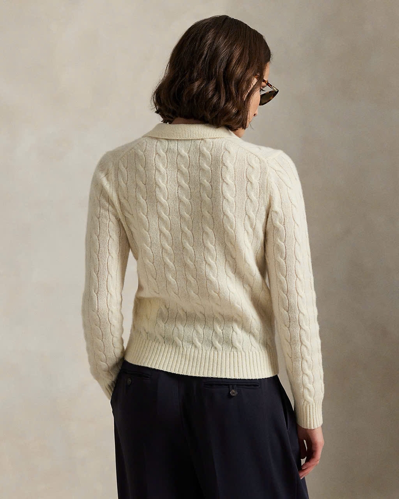 Áo len Polo cổ bẻ 3 khuy 3 màu 80% cashmere 20% wool