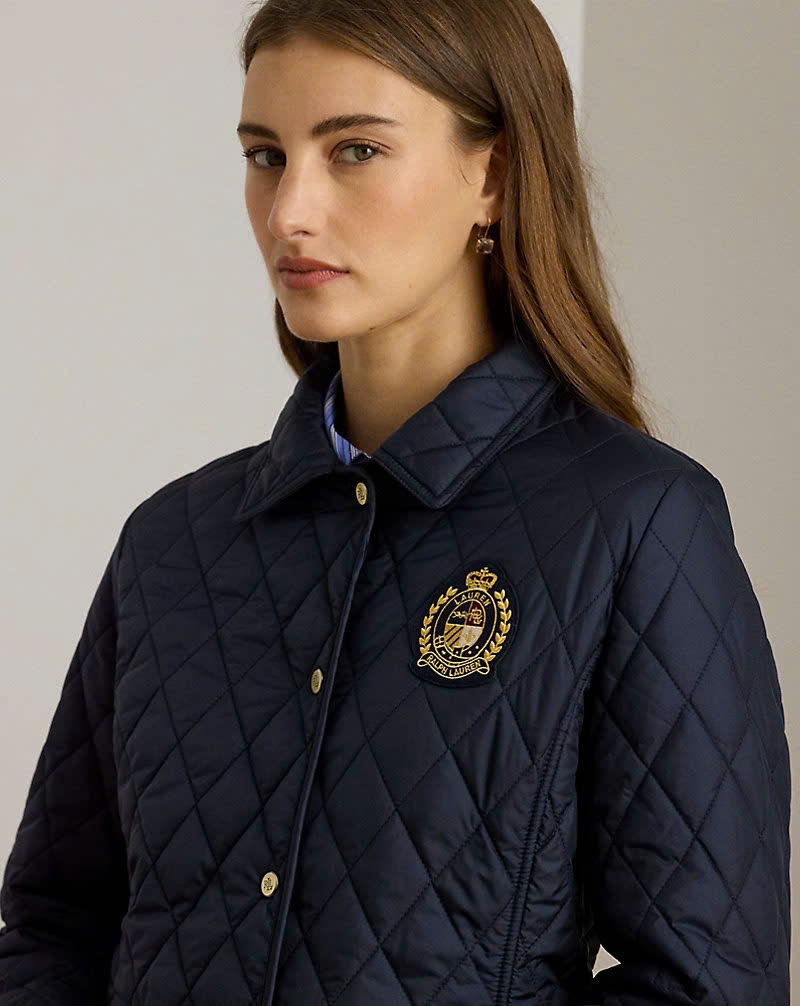 Áo khoác chần bông hình kim cương Crest-Patch