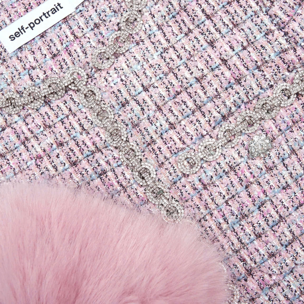 ÁO KHOÁC CỔ TAY LÔNG BOUCLE MÀU HỒNG