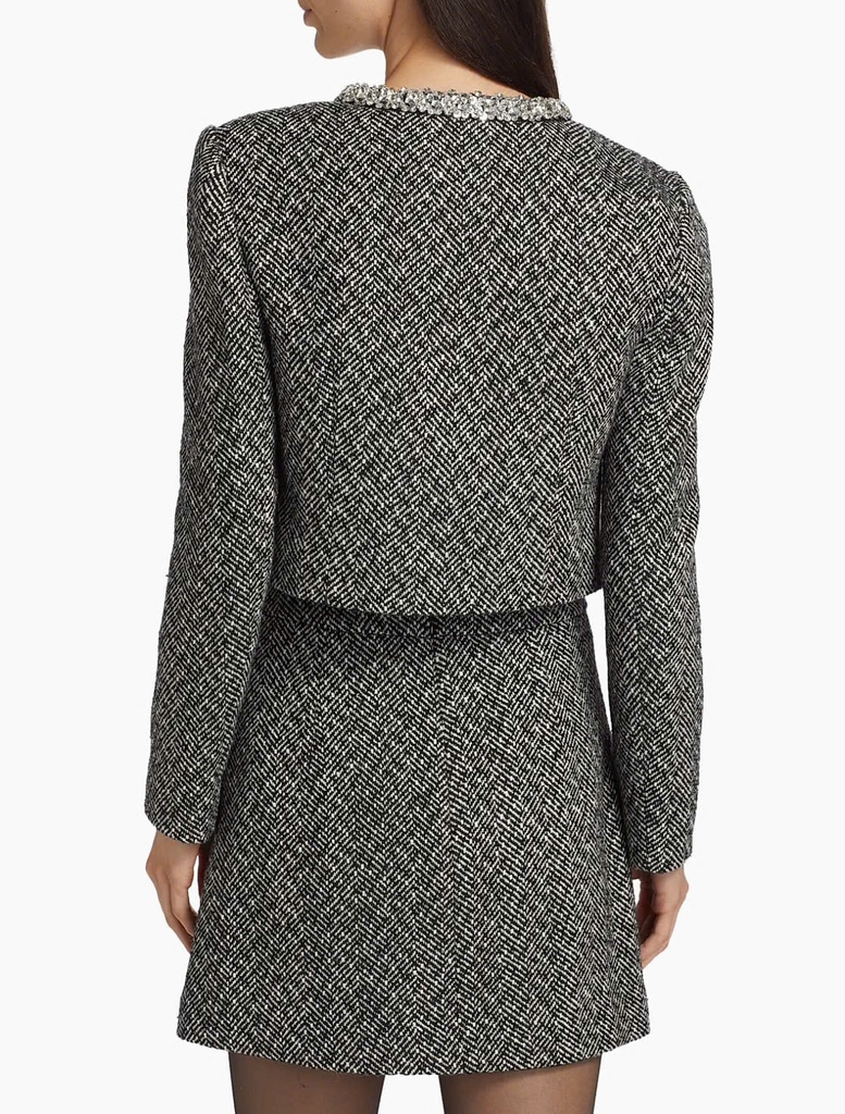 Blazer đính họa tiết xương cá