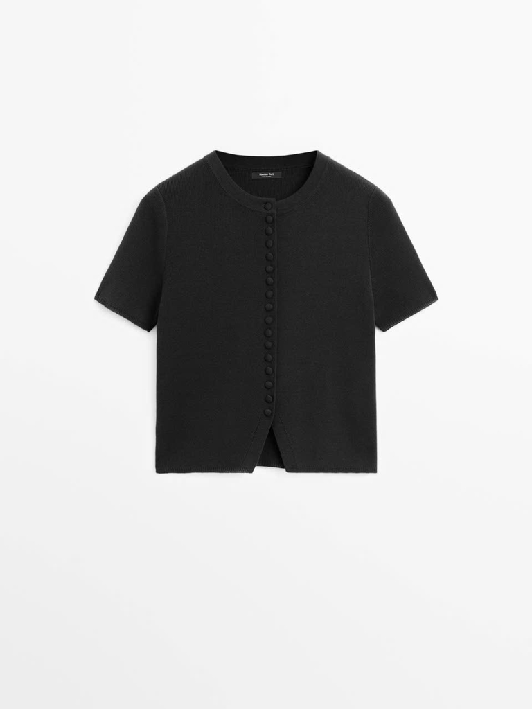ÁO CARDIGAN DỆT KIM CỘC TAY COTTON