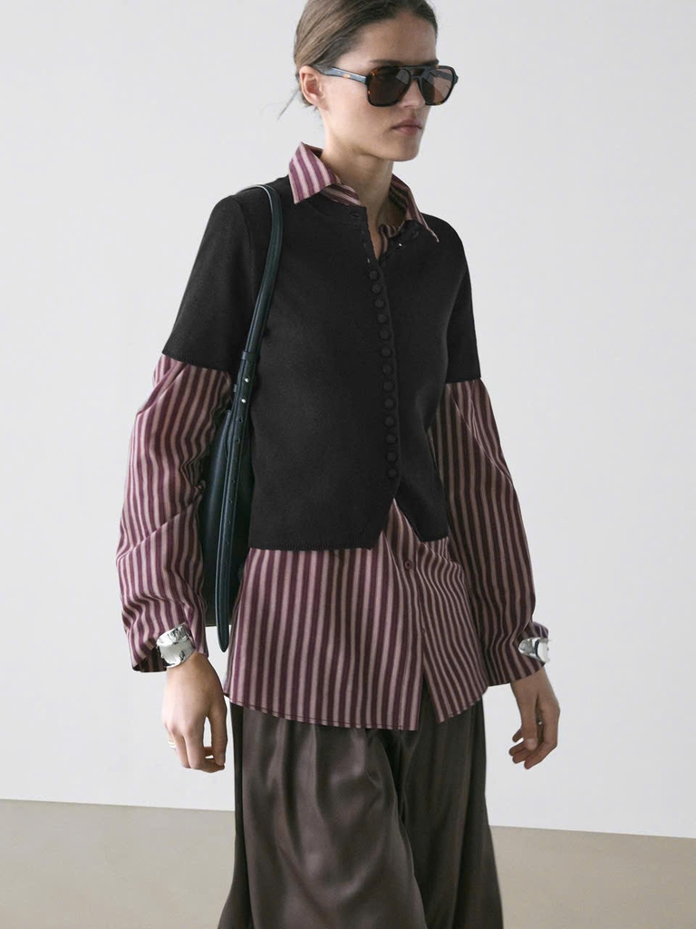 ÁO CARDIGAN DỆT KIM CỘC TAY COTTON