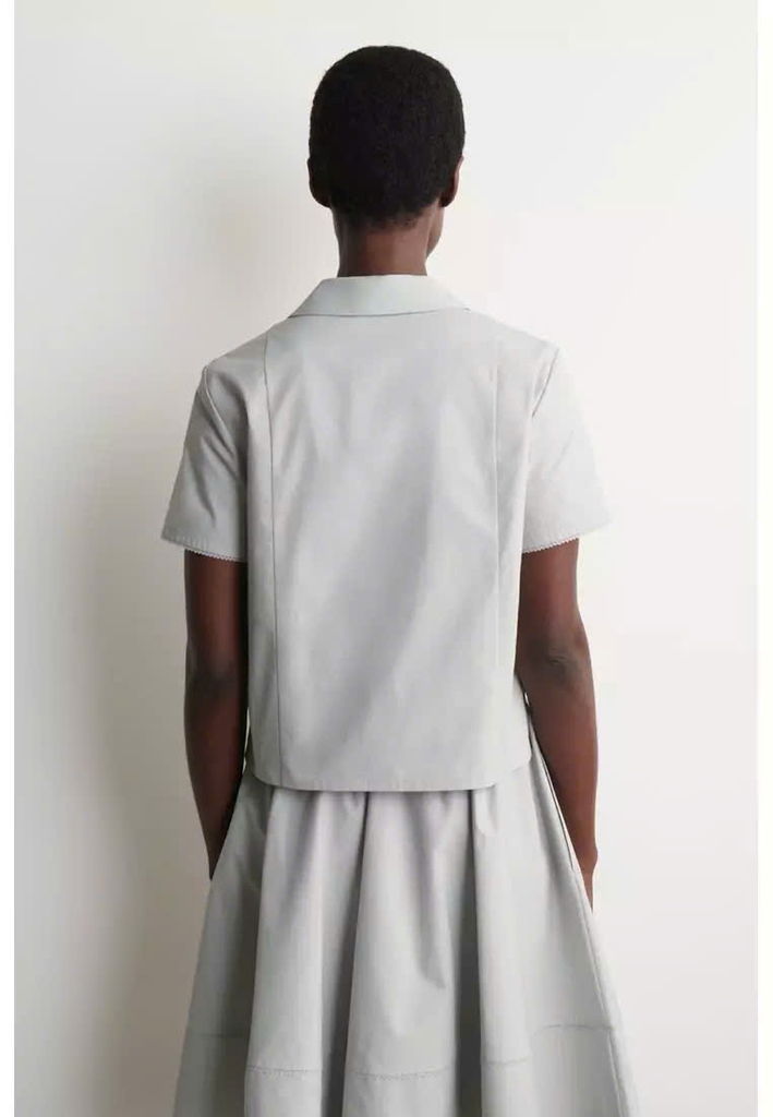 Váy vải cotton poplin thêu