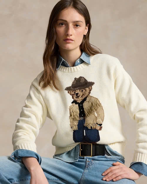 Áo len cổ tròn Polo Bear Cotton