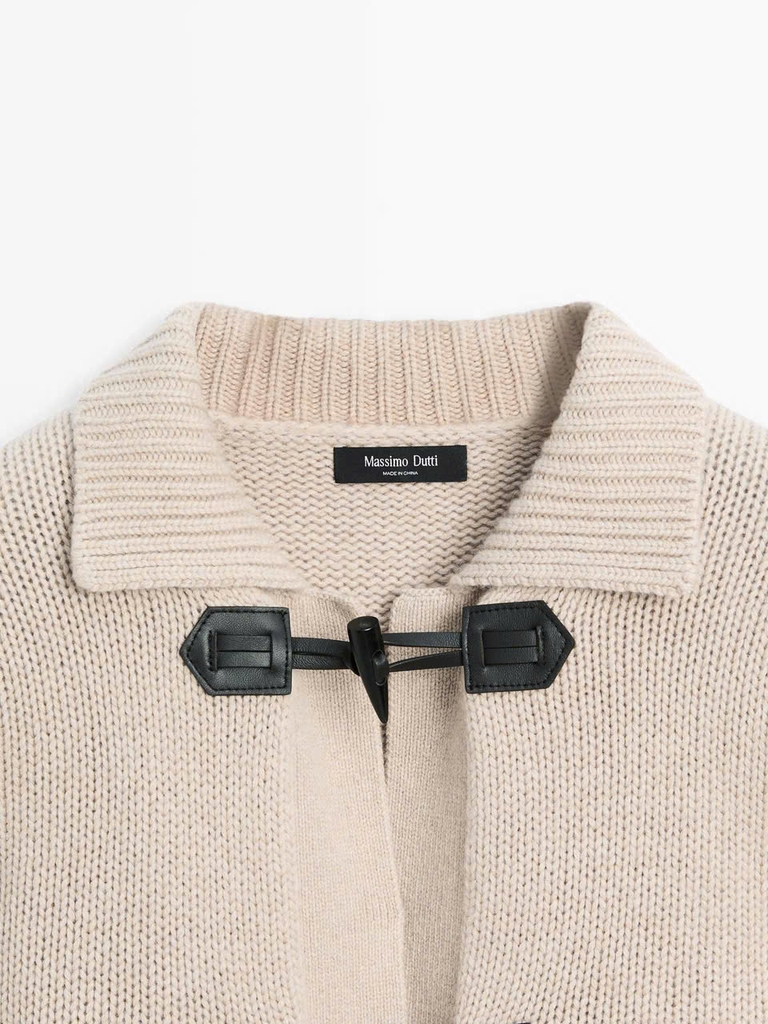 ÁO LEN CARDIGAN PHA LEN CÓ CHI TIẾT NÚT SỪNG