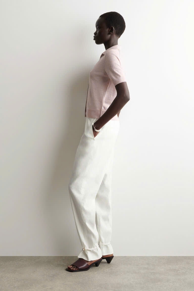 ÁO SƠ MI NGẮN TAY BẰNG VẢI LINEN-MERINO DỆT