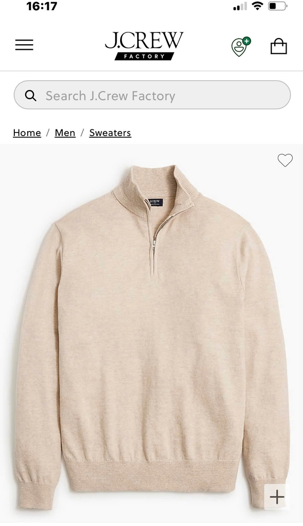 Áo len nam cổ trụ J Crew