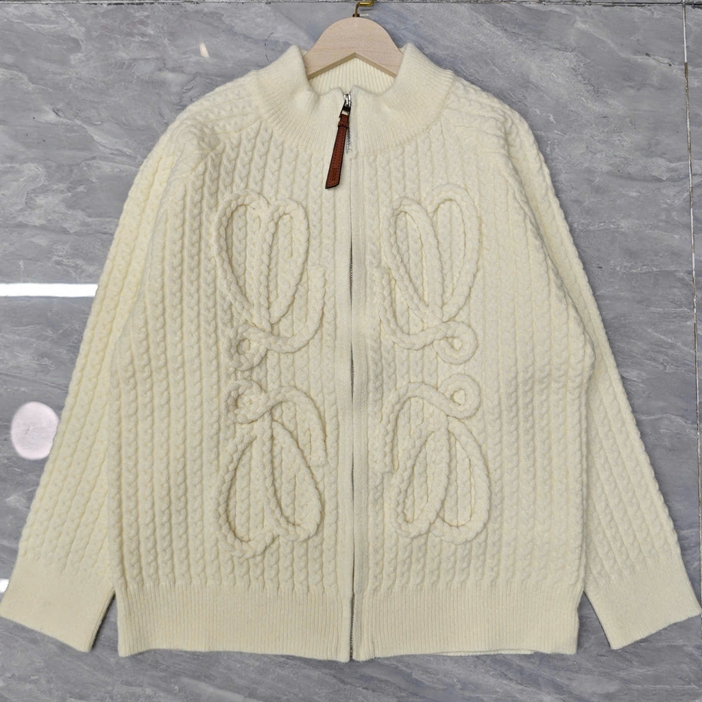 Áo khoác len có khóa kéo đệm