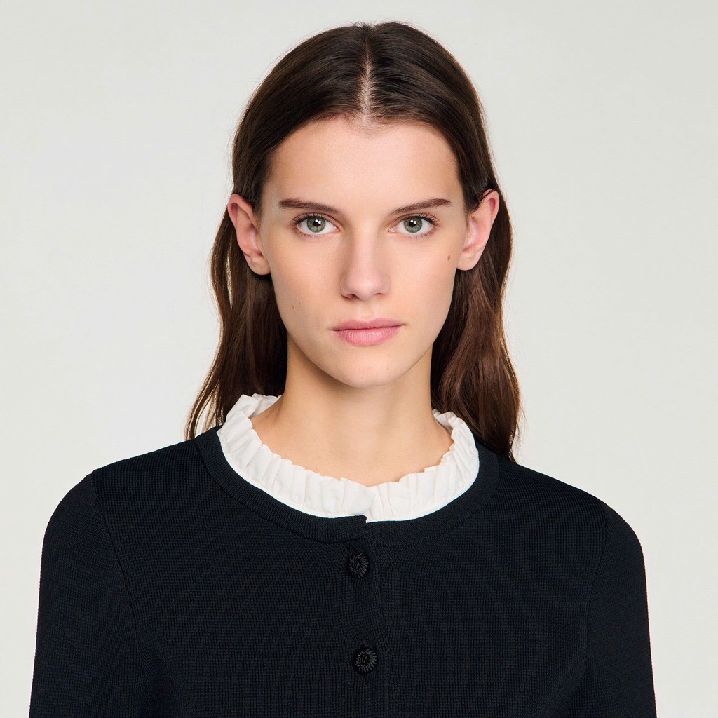 Áo khoác cardigan peplum cổ rời