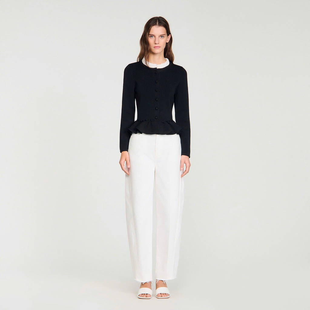 Áo khoác cardigan peplum cổ rời