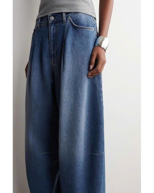 QUẦN JEANS ỐNG RỘNG XẾP NẾP