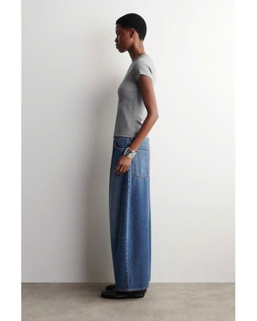 QUẦN JEANS ỐNG RỘNG XẾP NẾP