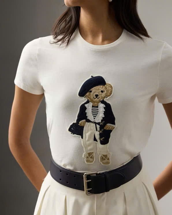 Áo thun cotton Polo Bear mùa xuân