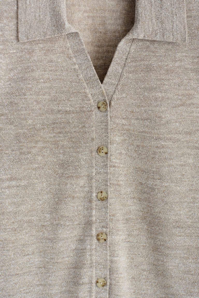 ÁO SƠ MI NGẮN TAY BẰNG VẢI LINEN-MERINO DỆT