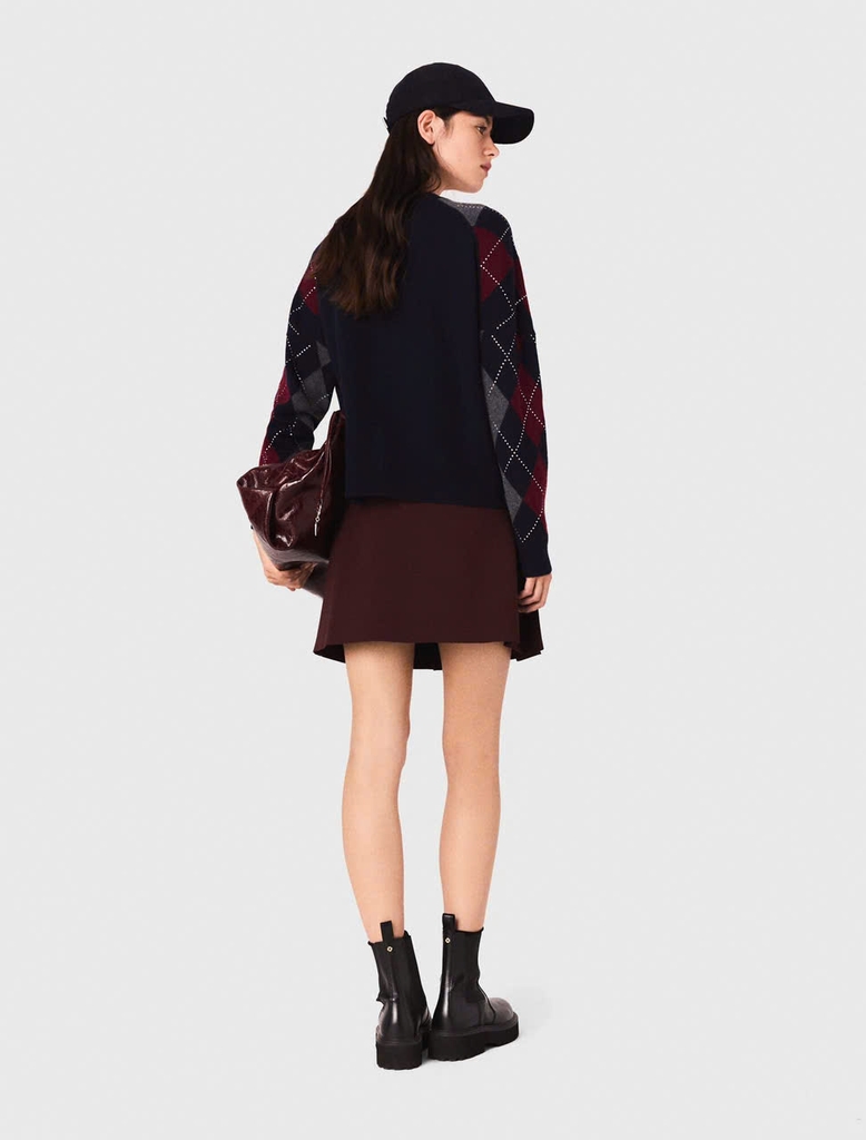 Áo khoác cardigan họa tiết argyle