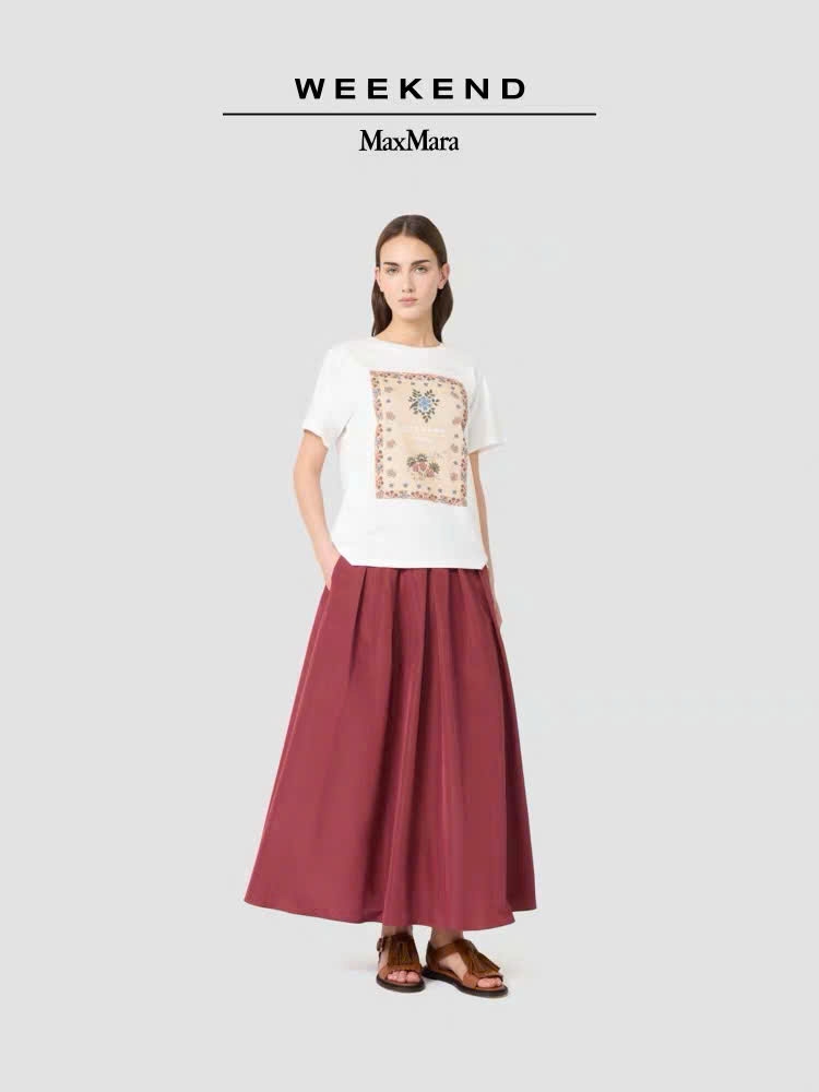 Tshirt MaxMara họa tiết vuông hoa lá