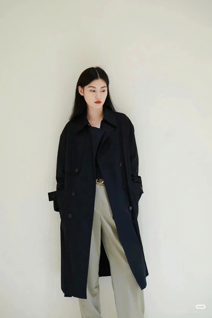 Áo mangto ICICLE dáng lửng 2 màu kèm belt