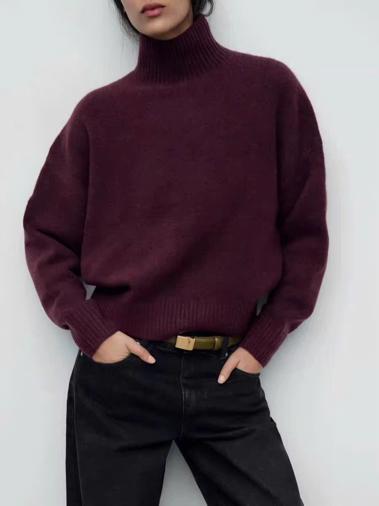 Áo len cổ trụ Zara 2 màu trơn