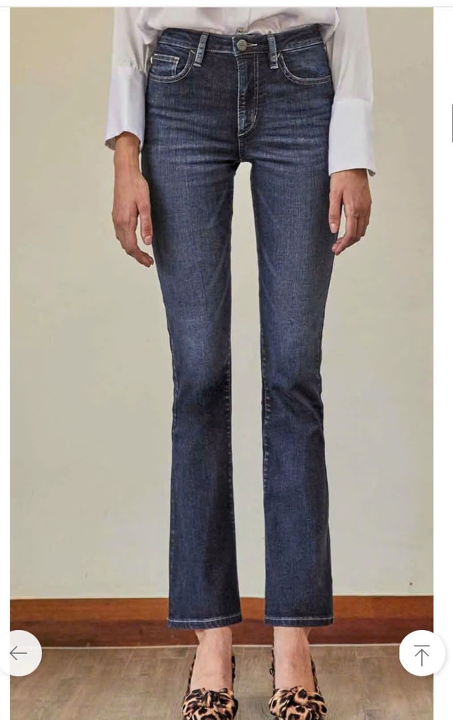 Quần denim Costance co giãn ống vảy