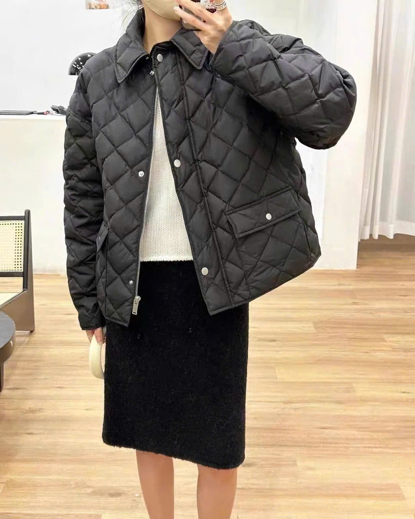 Coat ERDOS trần bông đen cổ bẻ