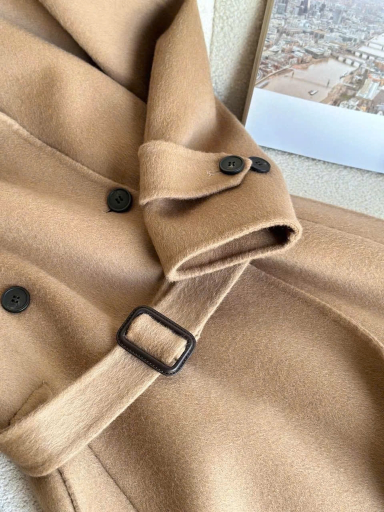 Trenchcoat Weekend MaxMara dáng suông màu beirge