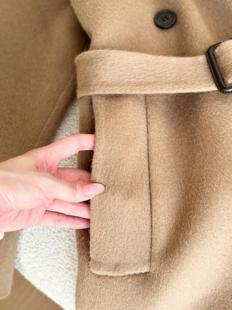 Trenchcoat Weekend MaxMara dáng suông màu beirge