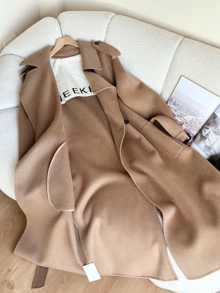Trenchcoat Weekend MaxMara dáng suông màu beirge