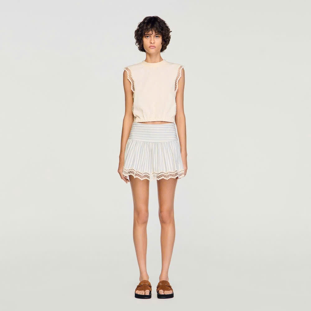 ÁO THUN COTTON LỬNG VỚI REN.