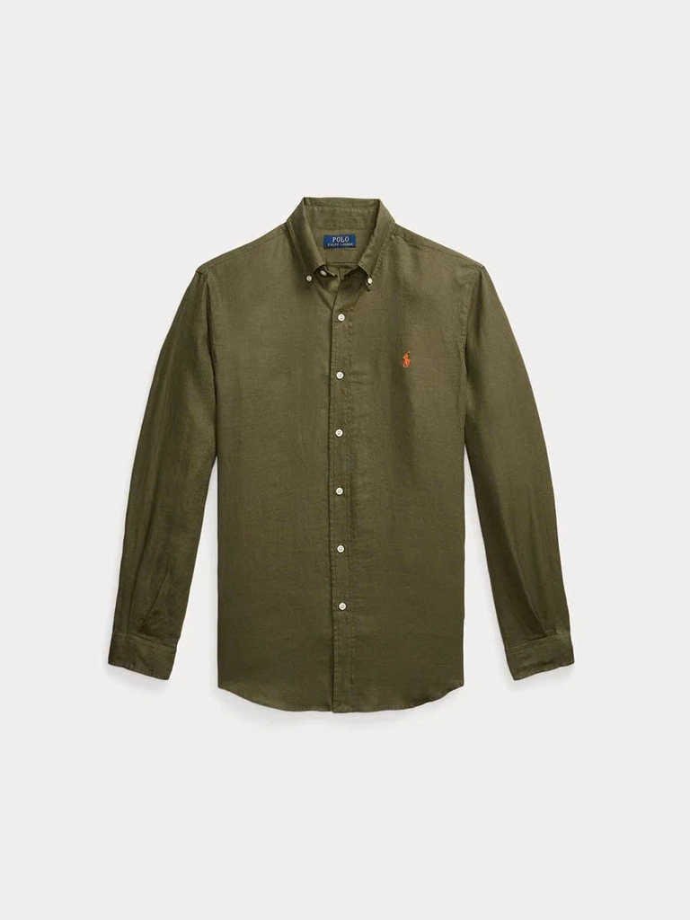 Áo sơ mi POLO vải lanh dáng cổ điển