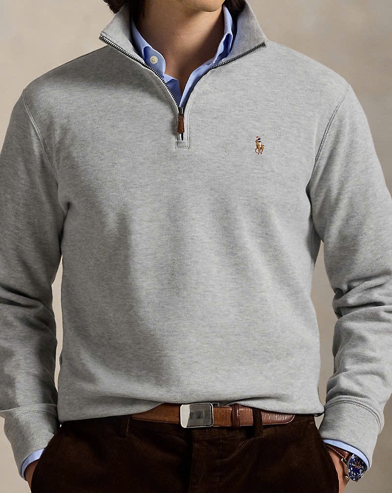 Áo len Polo cổ trụ kéo khoá 5 màu 81% cotton