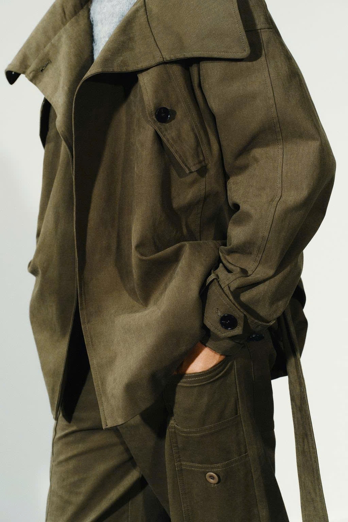 Áo khoác cotton có thắt lưng