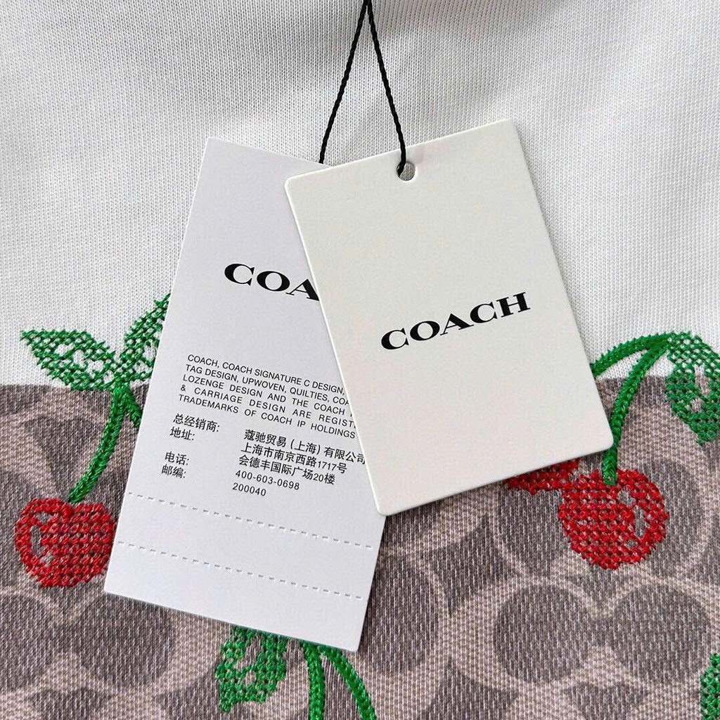 Tshirt Coach cổ tròn logo Cherry