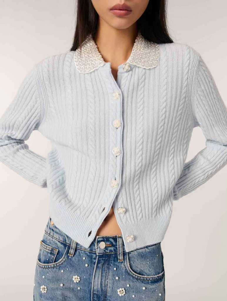 Áo khoác cardigan cổ rời