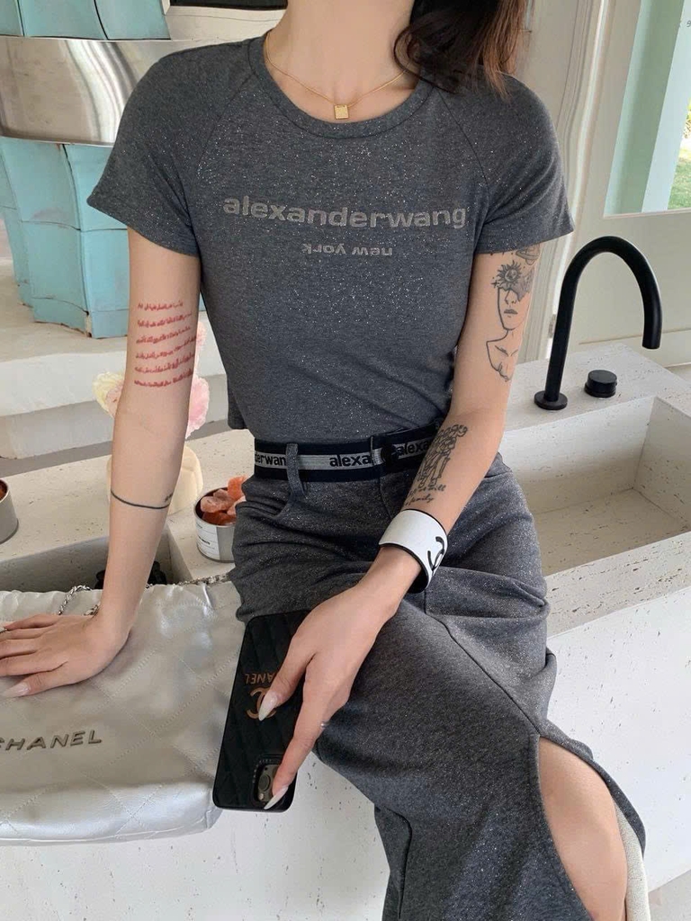 Set thun Alexander Wang bling(màu xám óng ánh)